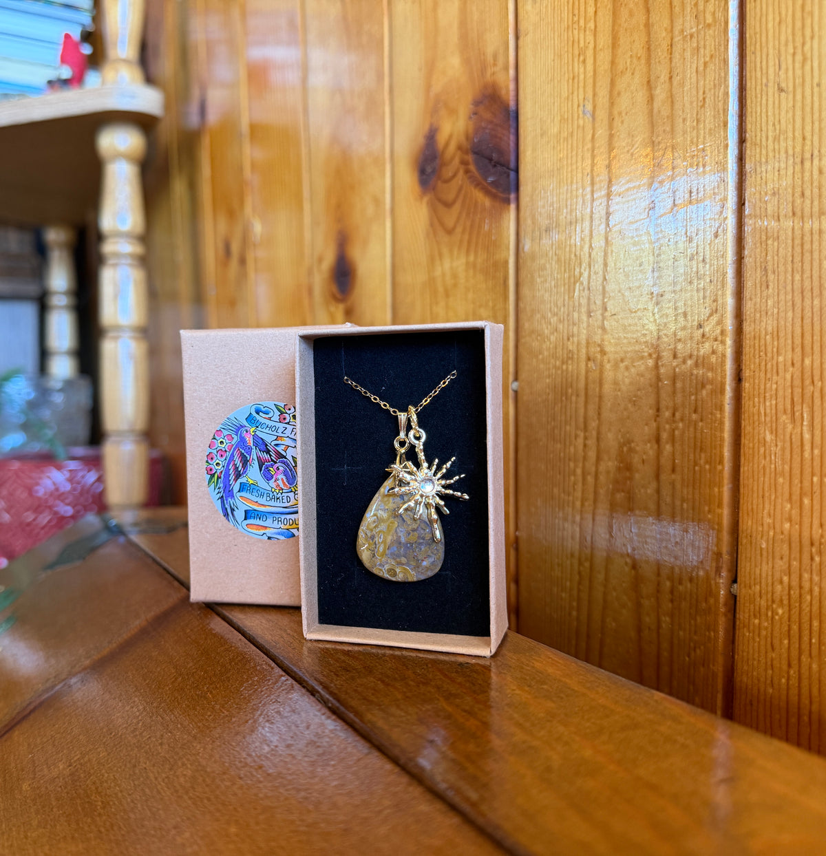 Yellow Ocean Jasper & Celestial Sun Necklace