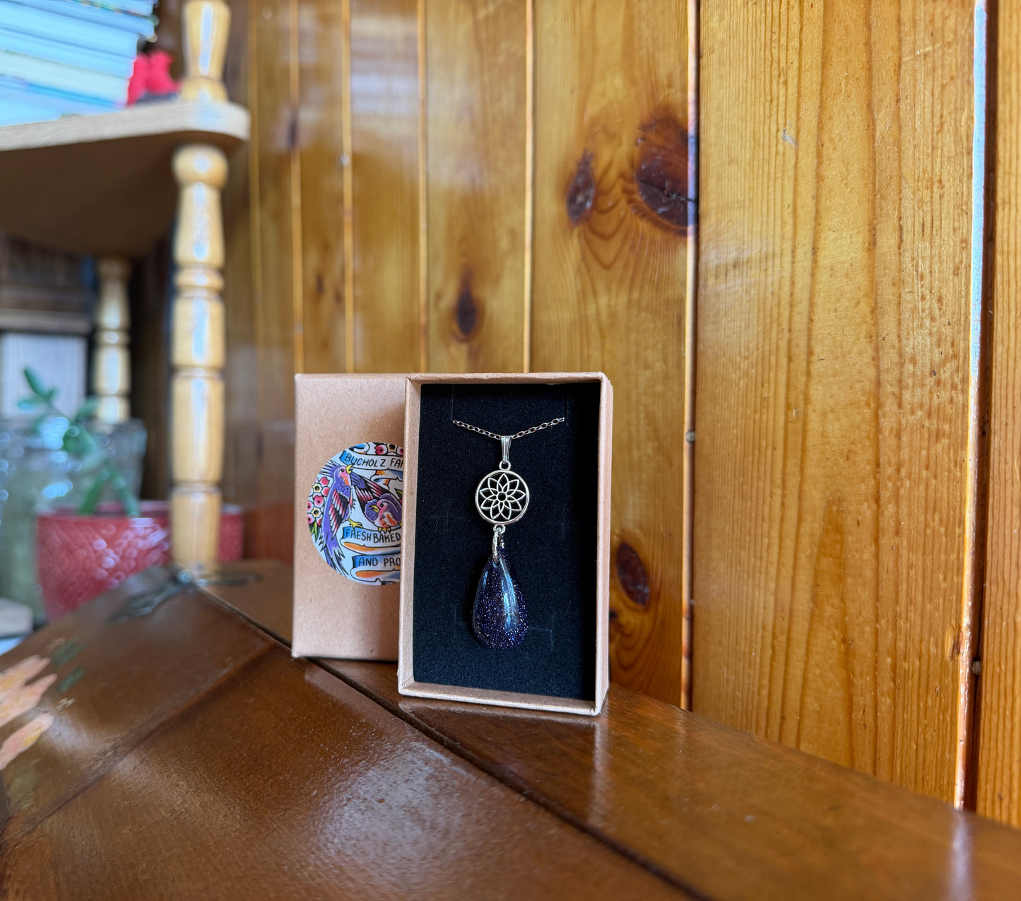 Blue Goldstone & Dreamcatcher Necklace