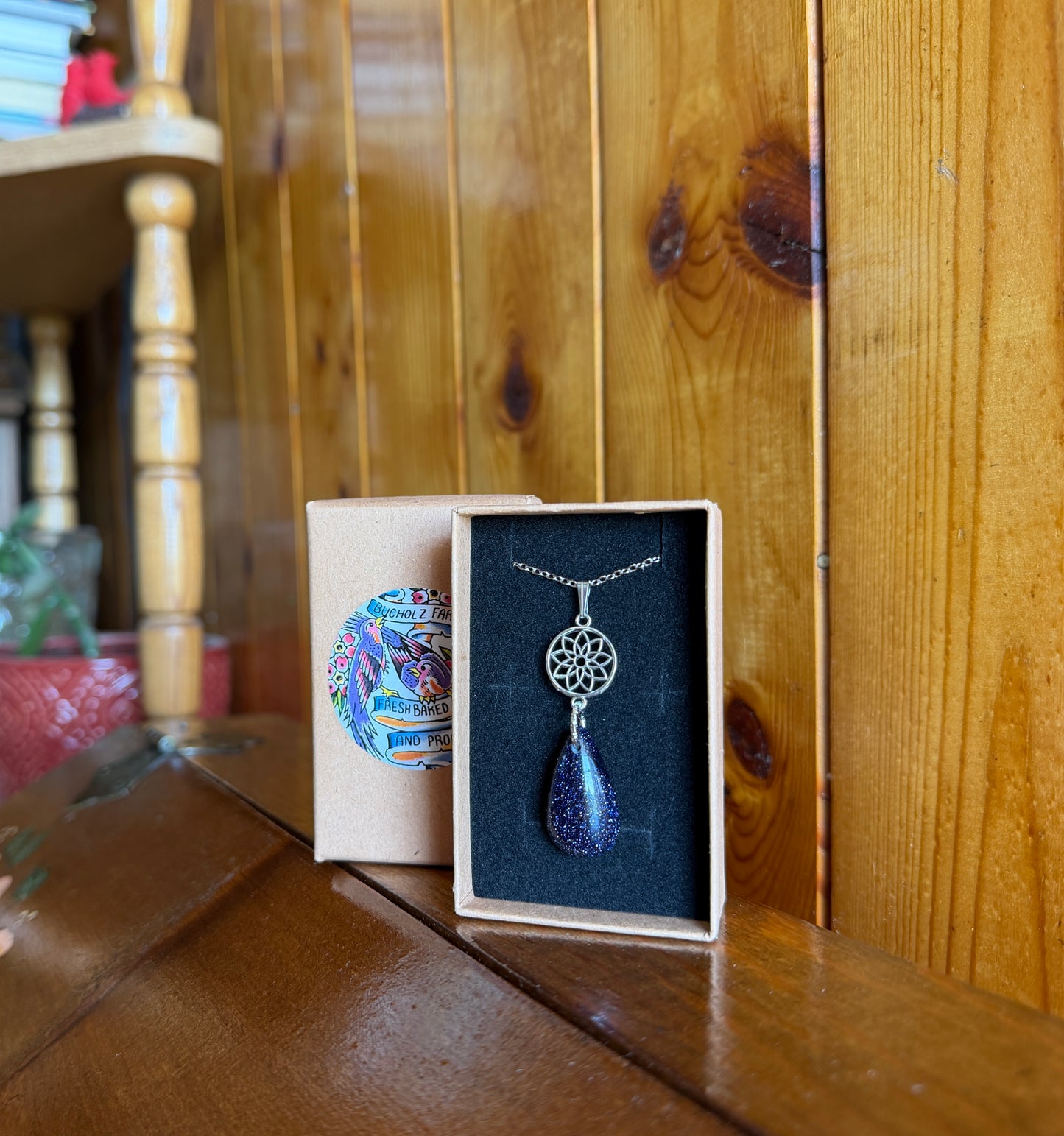 Blue Goldstone & Dreamcatcher Necklace
