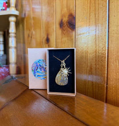 Yellow Ocean Jasper & Celestial Sun Necklace
