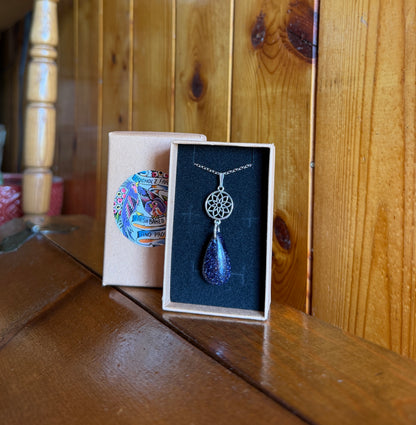 Blue Goldstone & Dreamcatcher Necklace