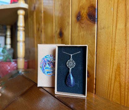 Blue Goldstone & Dreamcatcher Necklace