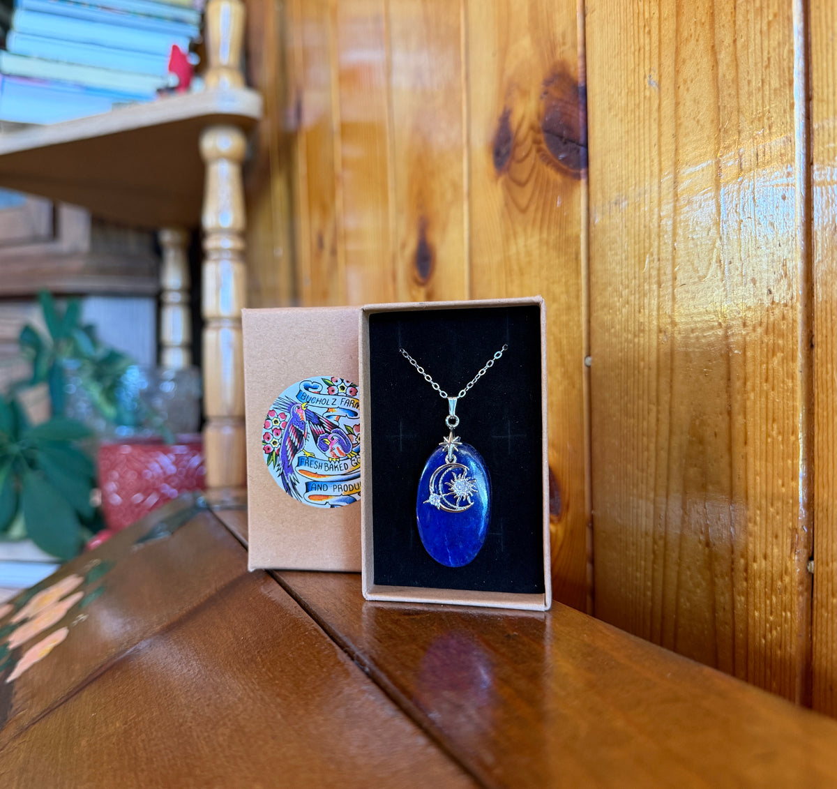 Lapis Lazuli with Star & Crescent Moon Necklace