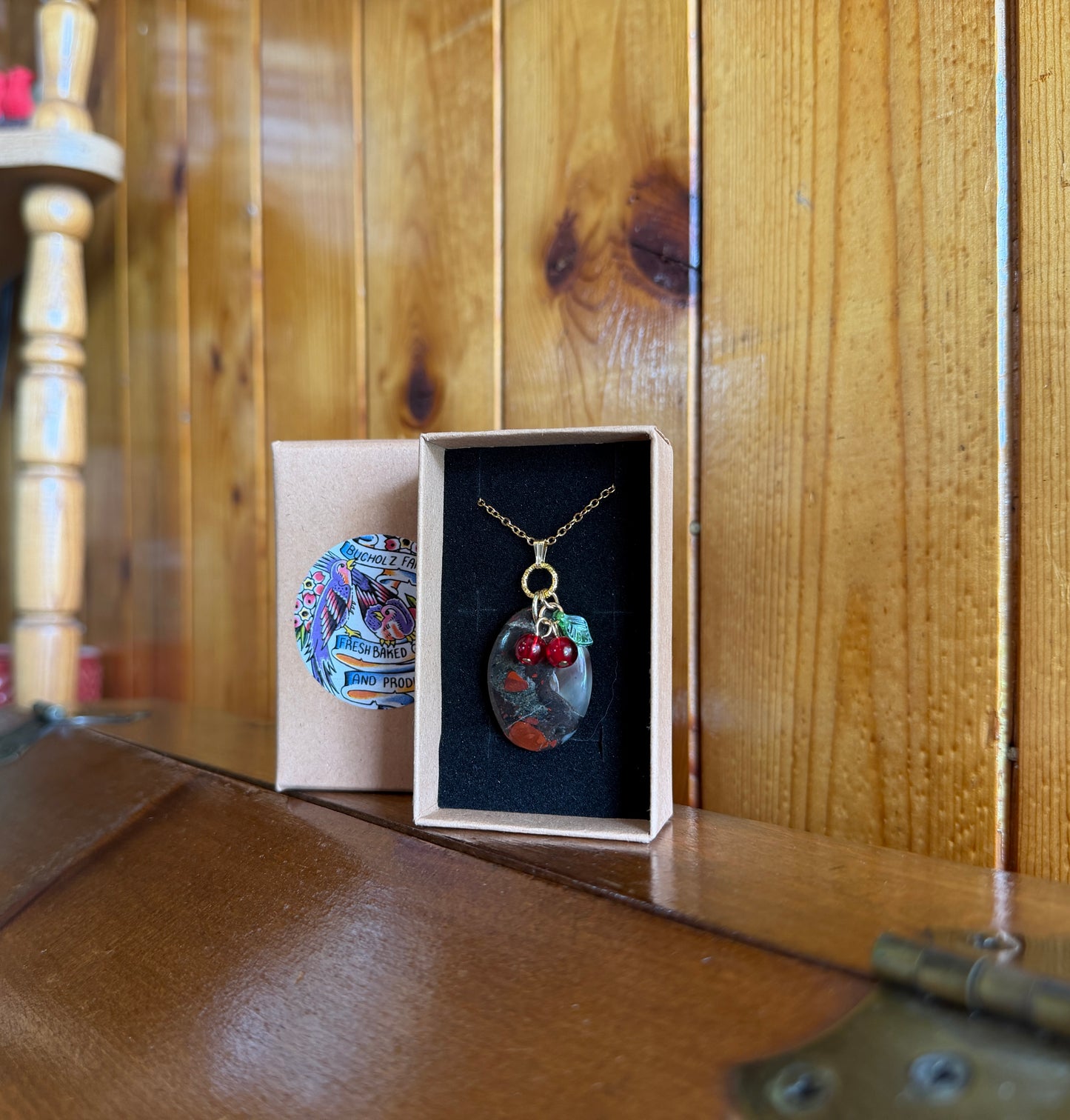 Bloodstone & Cherries Necklace