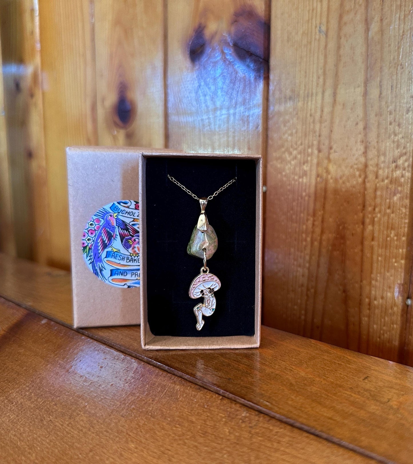 Unakite & Mushroom Woman Necklace