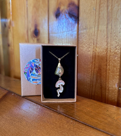 Unakite & Mushroom Woman Necklace