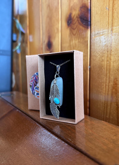 Burmese Jadeite & Feather Necklace