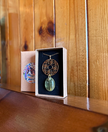 Citrine Flower Medallion Necklace