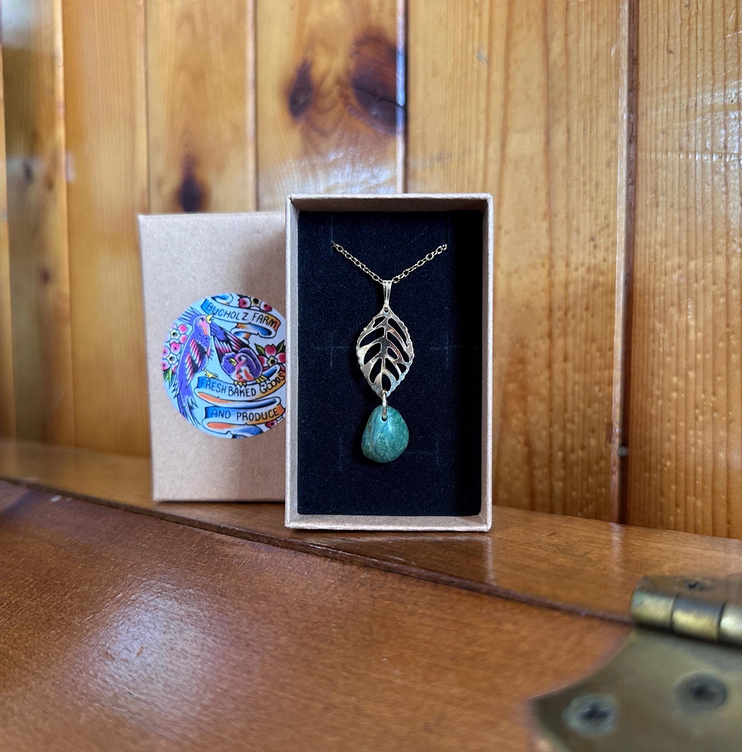 Wyoming Jade & Leaf Necklace