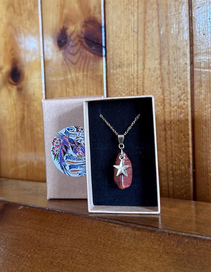 Red Jasper Golden Star Necklace