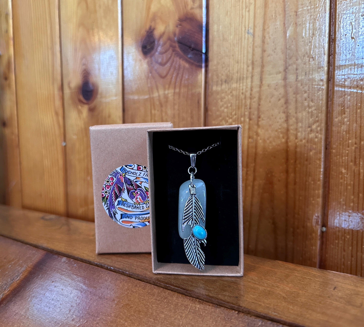 Burmese Jadeite & Feather Necklace