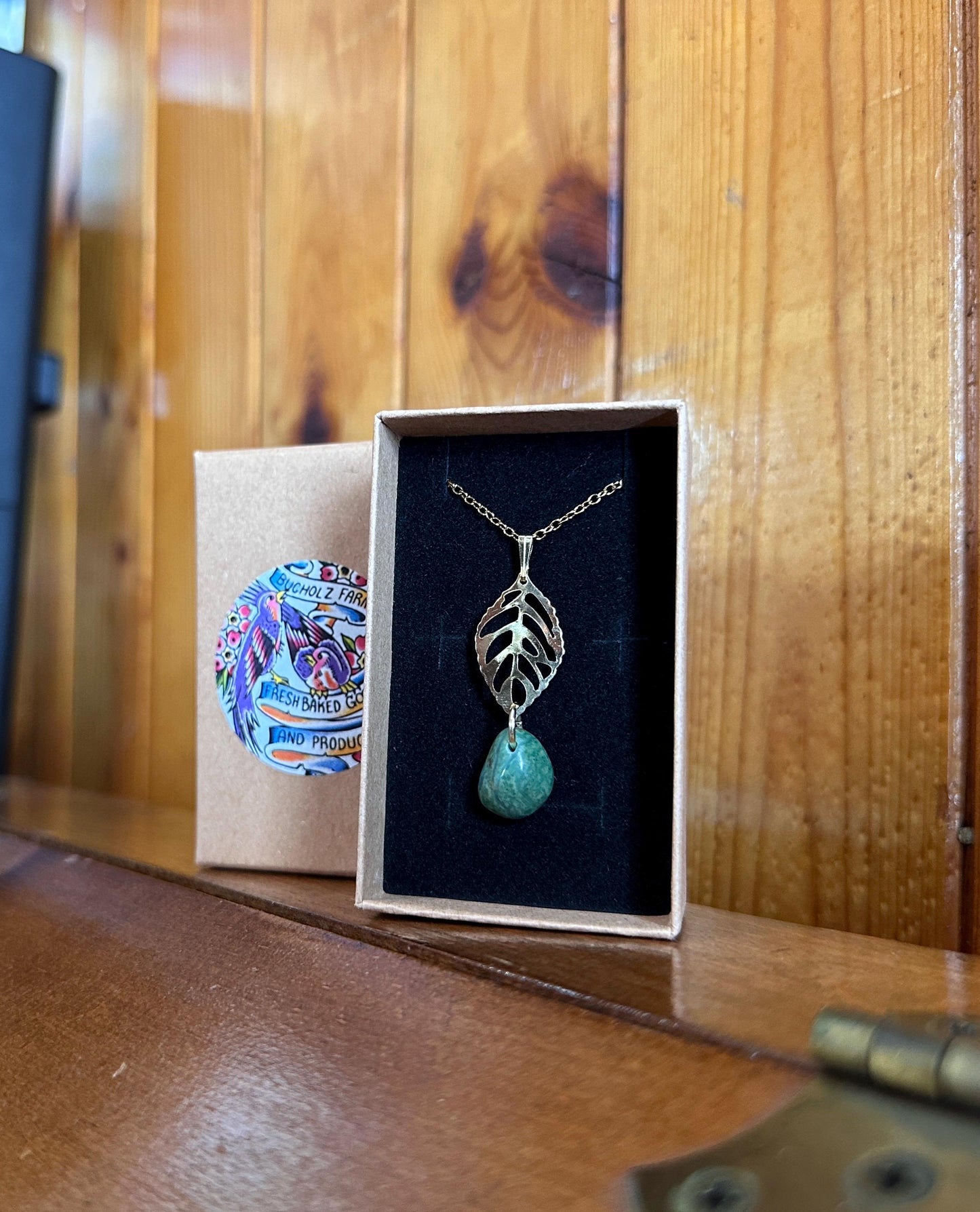 Wyoming Jade & Leaf Necklace
