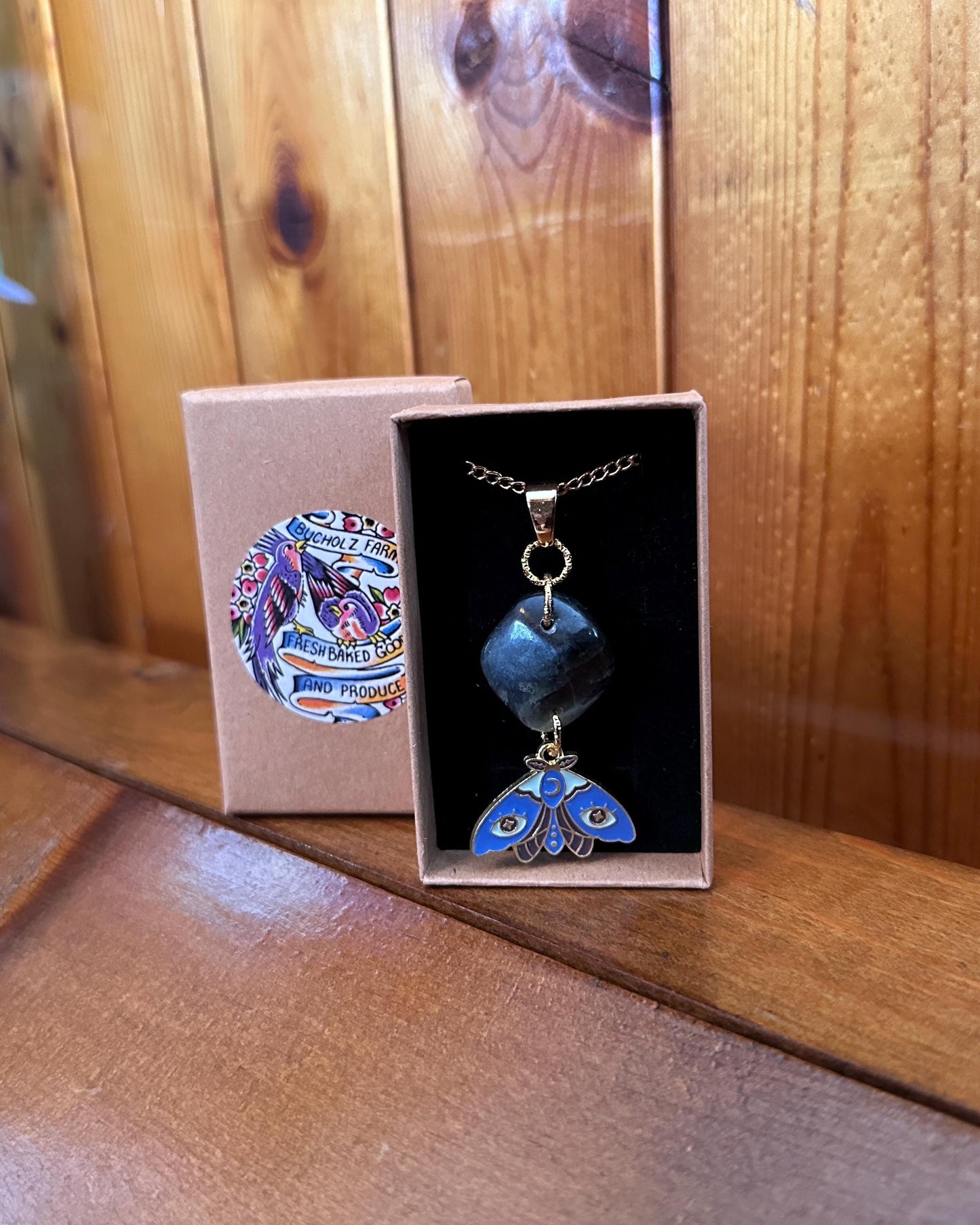 Labradorite & Lunar Moth Transformation Necklace