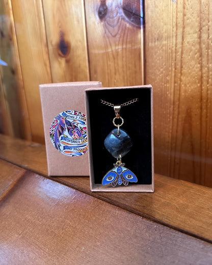 Labradorite & Lunar Moth Transformation Necklace