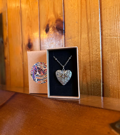 Yellow Aventurine Starburst Heart Locket Necklace