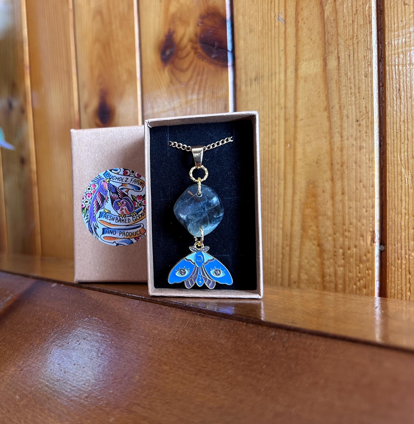Labradorite & Lunar Moth Transformation Necklace