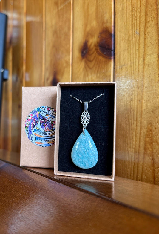 Amazonite Teardrop Necklace