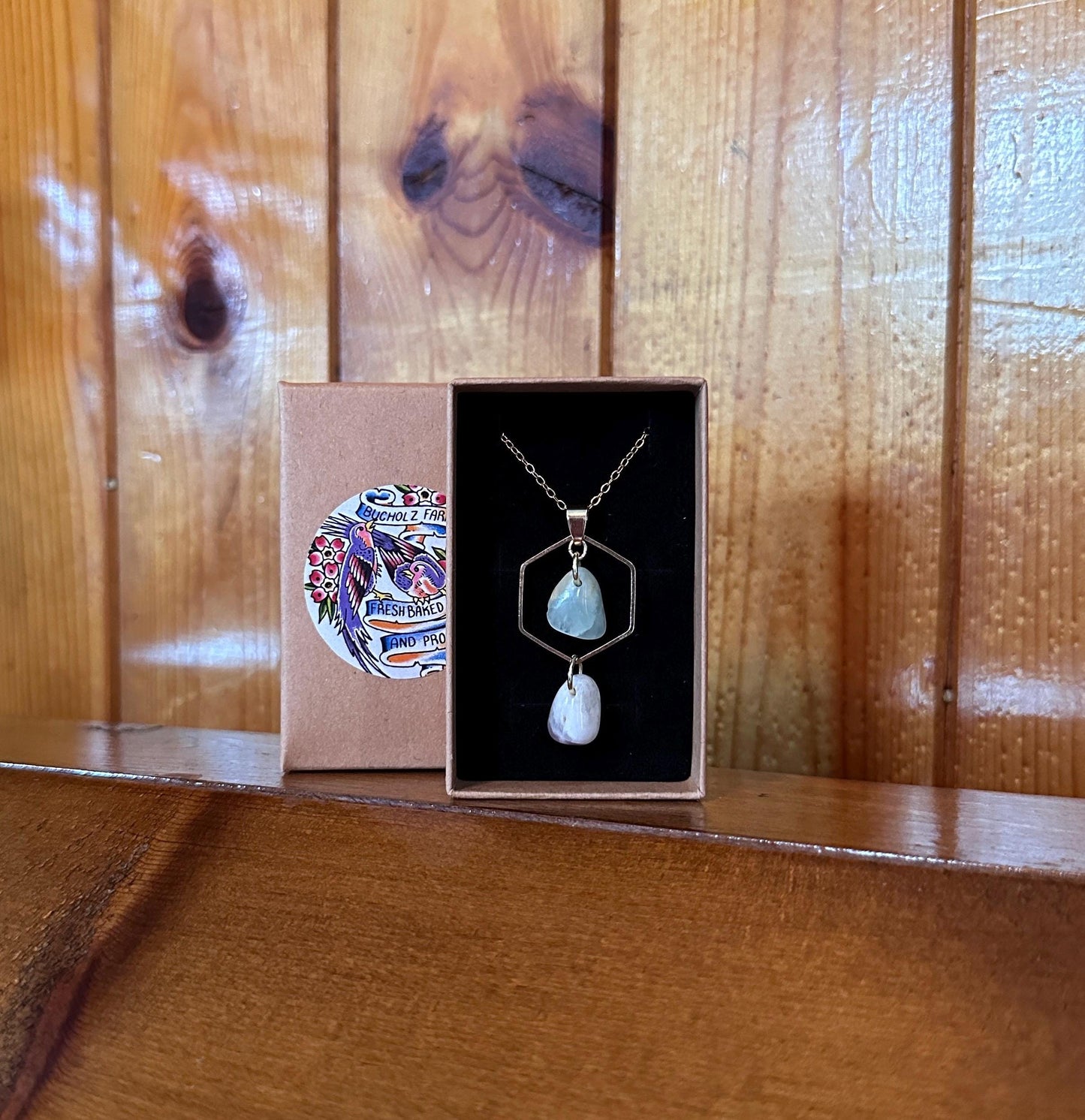 Prehnite & Chevron Amethyst Necklace