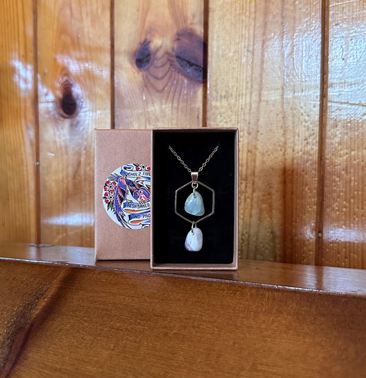 Prehnite & Chevron Amethyst Necklace