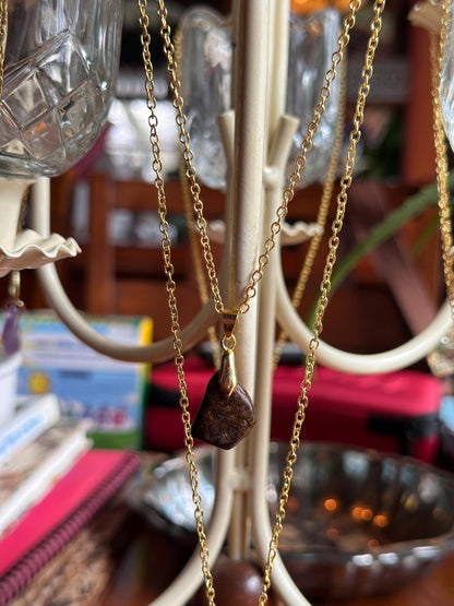 Bronzite Stone Necklace: Protection & Grounding