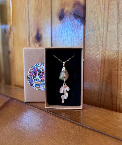 Unakite & Mushroom Woman Necklace